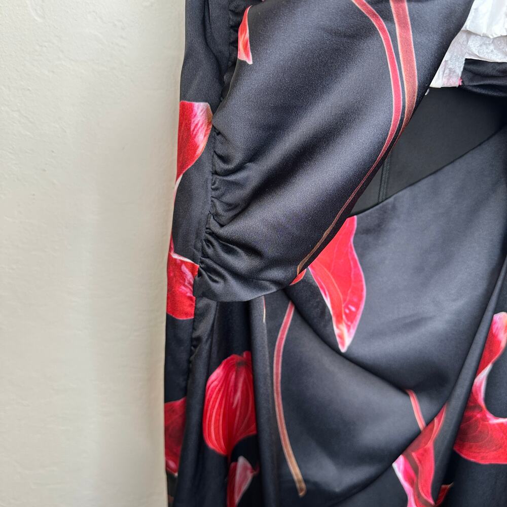 NWT Anthropologie Wolf Gang Merci Sleeveless Noir Anthurium Cutout Maxi Dress XL - Picture 7 of 15